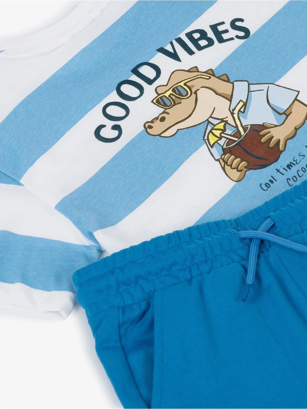 Mayoral Boys Blue Striped Cotton Shorts Set Sz 2t